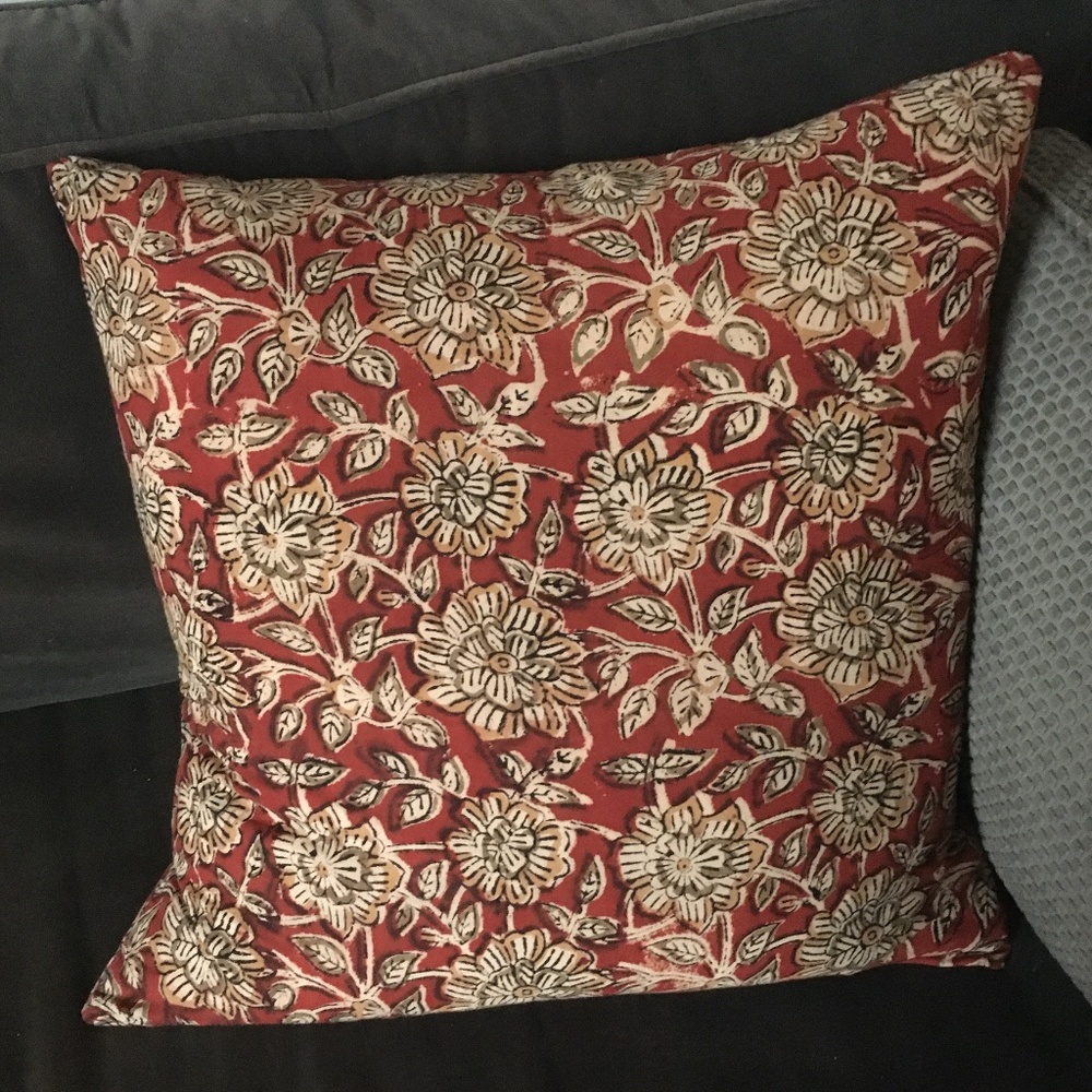 NWOT Indian Block Print Pillow or Cushion Cover